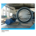 EPDM Liner U Type Section Double Flange Butterfly Valve